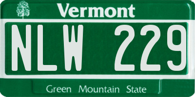 VT license plate NLW229