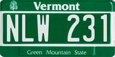 VT license plate NLW231