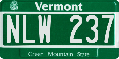 VT license plate NLW237
