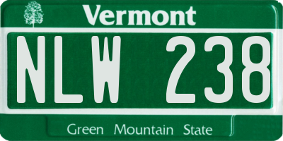 VT license plate NLW238