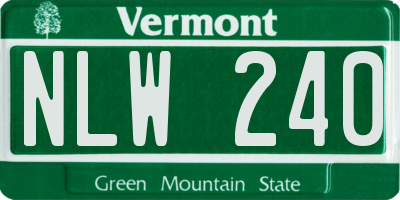 VT license plate NLW240