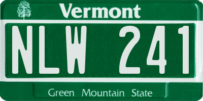 VT license plate NLW241