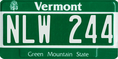 VT license plate NLW244
