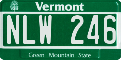 VT license plate NLW246