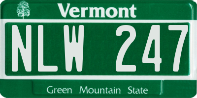 VT license plate NLW247
