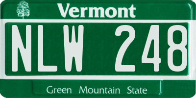 VT license plate NLW248