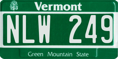 VT license plate NLW249