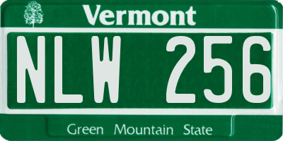 VT license plate NLW256