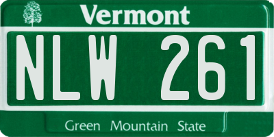 VT license plate NLW261