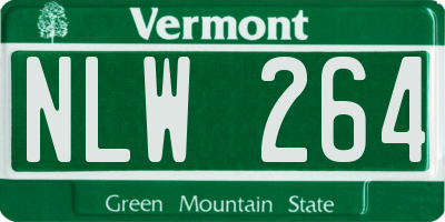 VT license plate NLW264