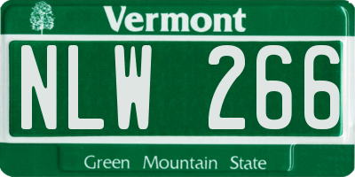 VT license plate NLW266