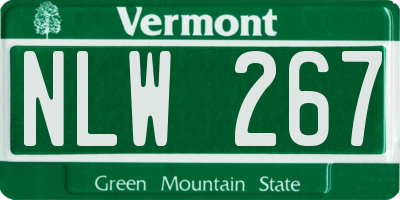 VT license plate NLW267