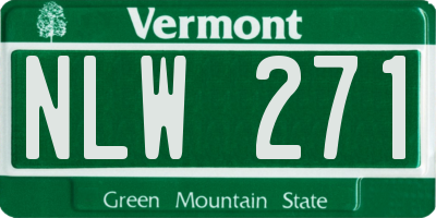 VT license plate NLW271