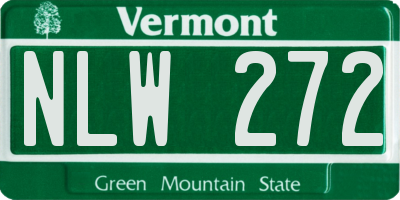 VT license plate NLW272