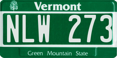 VT license plate NLW273
