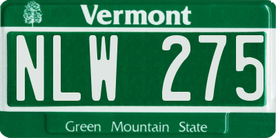 VT license plate NLW275