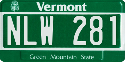 VT license plate NLW281