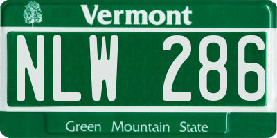 VT license plate NLW286