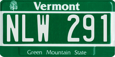 VT license plate NLW291