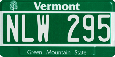 VT license plate NLW295