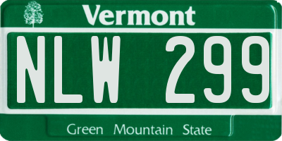 VT license plate NLW299