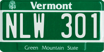 VT license plate NLW301
