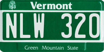VT license plate NLW320