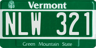 VT license plate NLW321