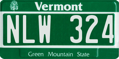 VT license plate NLW324