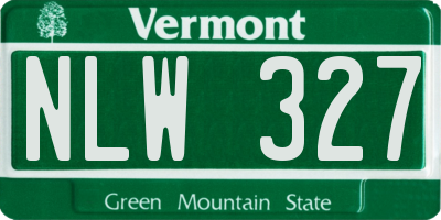 VT license plate NLW327
