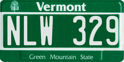 VT license plate NLW329