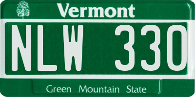 VT license plate NLW330