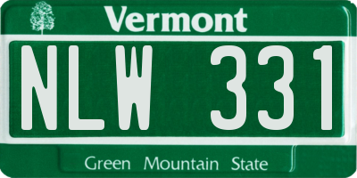 VT license plate NLW331