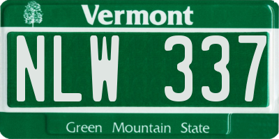 VT license plate NLW337