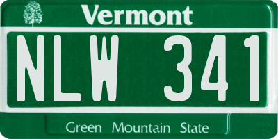 VT license plate NLW341