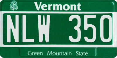 VT license plate NLW350