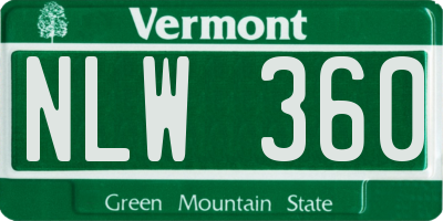 VT license plate NLW360