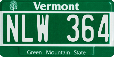 VT license plate NLW364