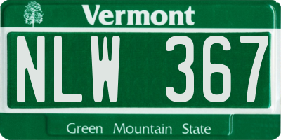 VT license plate NLW367