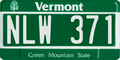 VT license plate NLW371