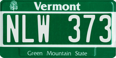 VT license plate NLW373