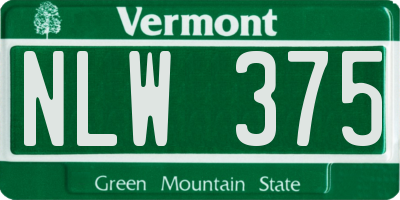 VT license plate NLW375
