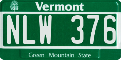 VT license plate NLW376
