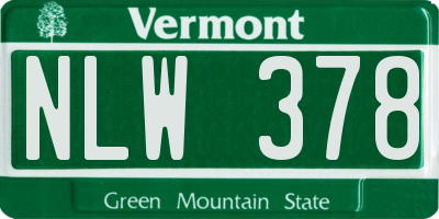VT license plate NLW378