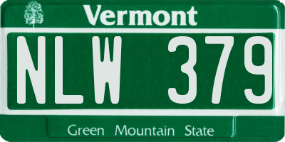 VT license plate NLW379