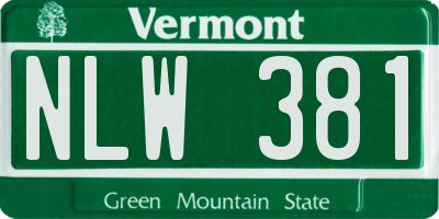VT license plate NLW381