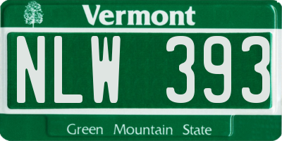VT license plate NLW393