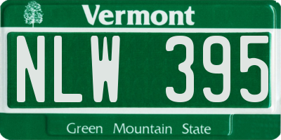 VT license plate NLW395