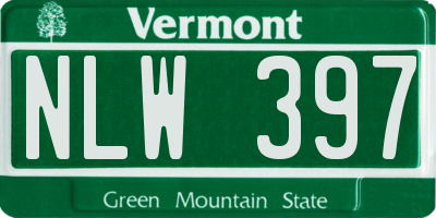 VT license plate NLW397