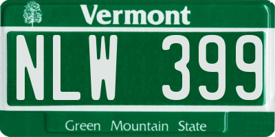 VT license plate NLW399